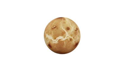 Realistic 3D Render of Planet Venus Surface with Clouds