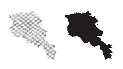 Obraz premium Armenia map silhouette set isolated