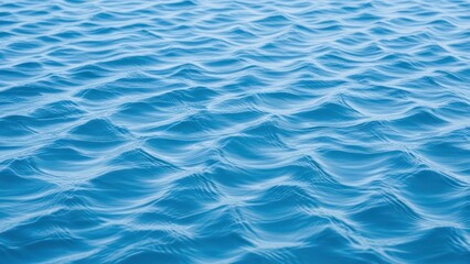Serene azure expanse of undulating waves presenting oceanic rhythm beauty