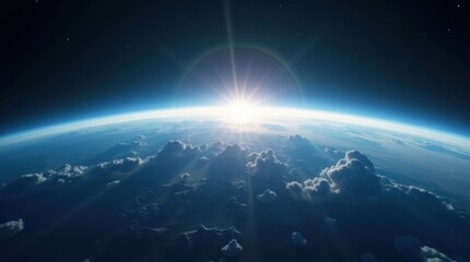 Sunrise over earth's horizon