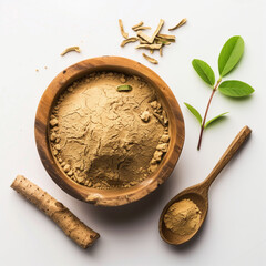 Ashwagandha powder filled in bowl