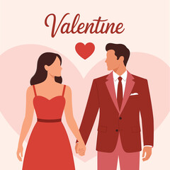 Valentine Couple Illustration Vector Love Relationship Design