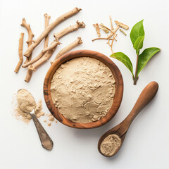 Ashwagandha powder filled in bowl