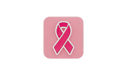 Pink Ribbon Breast Cancer Awareness Icon