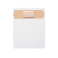 Medical adhesive bandage on white for first aid and wound care isolated on transparent background