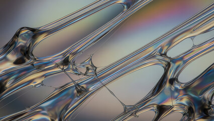 Transparent Glass Mesh with Iridescent Glaze