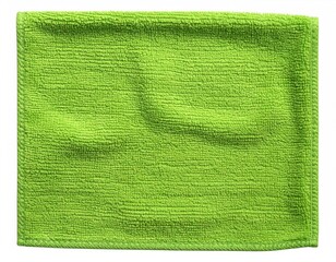 Bright green rectangular cleaning cloth, textured, isolated