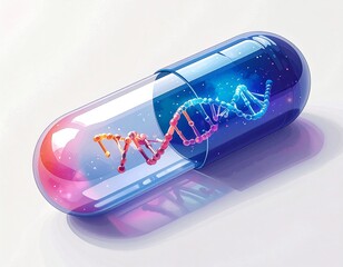 a colorful, transparent container with a rainbow-colored swirl inside