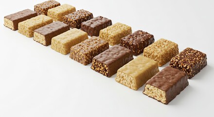 Assortment of Delicious Chocolate and Cereal Bars