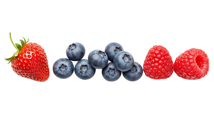 Assorted fresh berries including strawberry blueberries raspberries