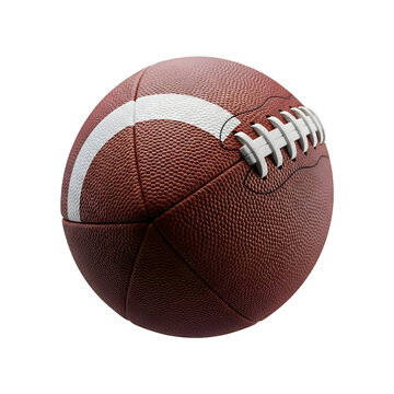 American football with laces against a stark black background isolated studio shot
