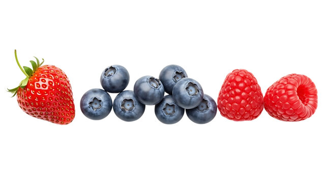 Assorted fresh berries including strawberry blueberries raspberries - Powered by Adobe