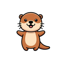 Fototapeta premium Otter Cartoon Character. (1)