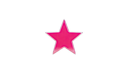 Obraz premium Pink Star Isolated on White Background