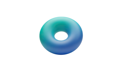 Gradient Torus 3D Render: Blue and Teal Abstract Shape