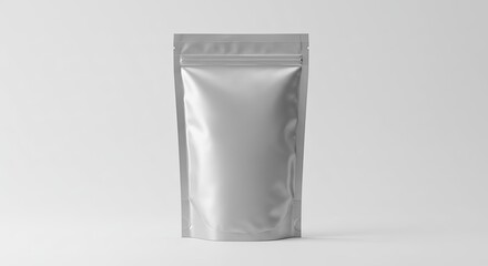 Blank Silver Stand Up Pouch Mockup