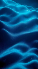 luminous blue digital wave surface with flowing data mesh depth