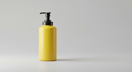 Bright Yellow Pump Bottle with Black Dispenser