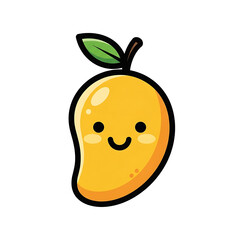 Happy Mango Fruit Cartoon.