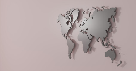 3d render world map background