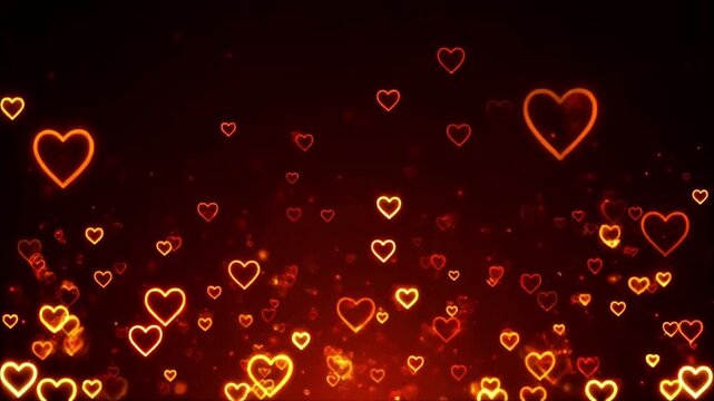 Floating hearts gently morph into a dreamy Valentine background with soft pink clouds