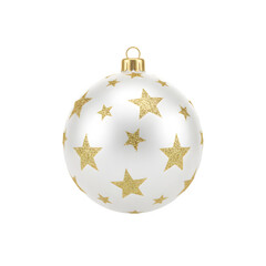 White Christmas Ornament with Stars