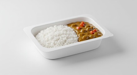 Delicious Japanese Curry Rice in a White Container