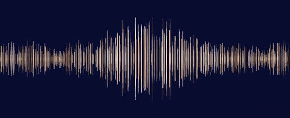 Abstract waveform visualization with vertical lines on dark background