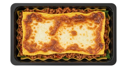 Delicious Lasagna with Meat and Cheese in Baking Tray