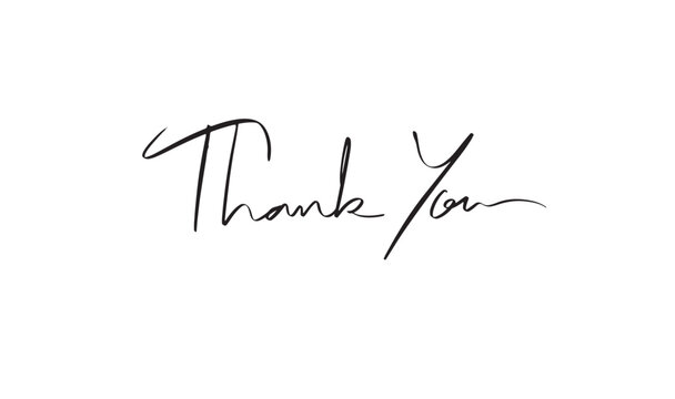 Thank you text font calligraphy hand written lettering script black color object icon thank you gratitude appreciation communication greeting card celebration message note thank you acknowledgment 
