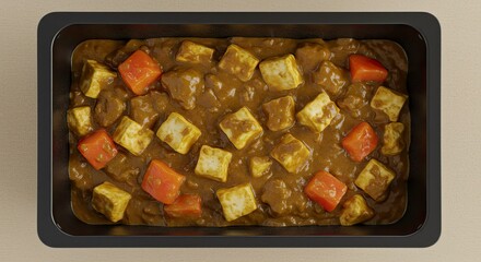 Delicious Paneer and Carrot Curry in a Baking Tray