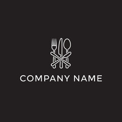 Fototapeta premium Elegant culinary logo featuring chefs hat and utensils for restaurant branding.