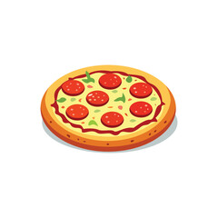 pizza pepperoni with basil toping