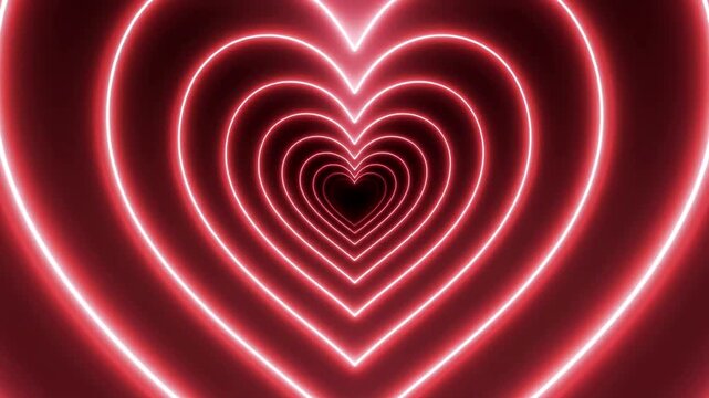 A modern valentine wallpaper displays layered heart shapes gently sliding to reveal a deeper heart