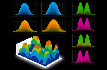 3d surface plot and 2d intensity profiles of wave interference patterns © Rayhan Studio 