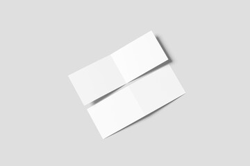 Blank Bi-Fold Landscape Brochure Mockup - 3D Illustration	