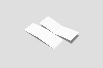 Blank Bi-Fold Landscape Brochure Mockup - 3D Illustration	