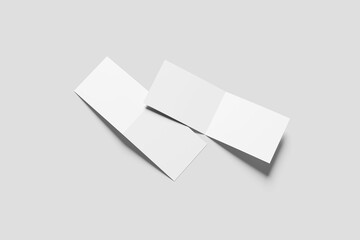 Blank Bi-Fold Landscape Brochure Mockup - 3D Illustration	