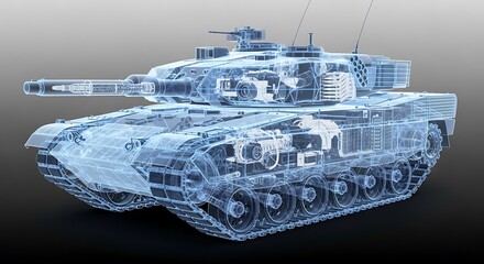 Transparent Tank Illustration on Gradient Background.