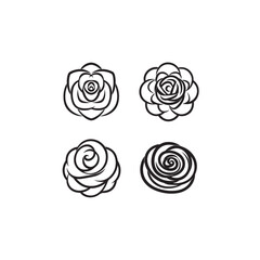 Jericho Rose icon line art delicate petals