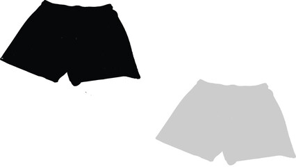 Plain black or white shorts shine through a paper hole, with space for a grunge art design.
