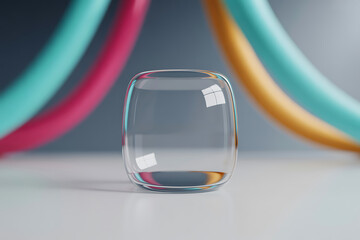 Empty Glass UI with Copy Space and Looping Background Elements