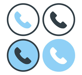 phone call contact icons set flat vector communication circle symbols