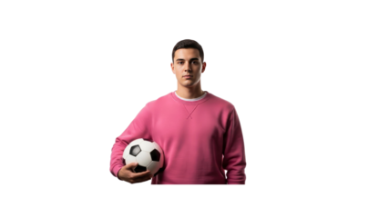 Man with soccer ball on Transparent Background