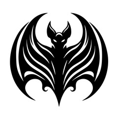 Vector silhouette of a bat on white background