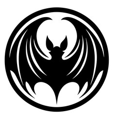 Vector silhouette of a bat on white background