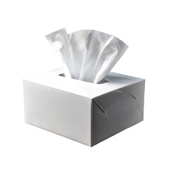 White box of facial tissues on black background