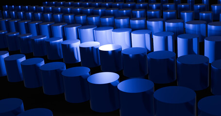 a lot of 3d blue cylinder wallpaper