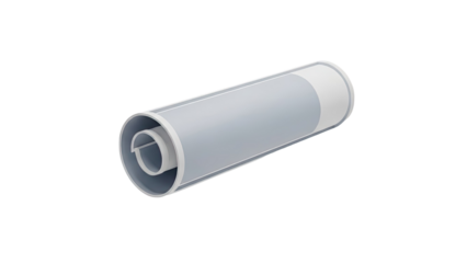 Rolled Blue and White Paper Scroll Object