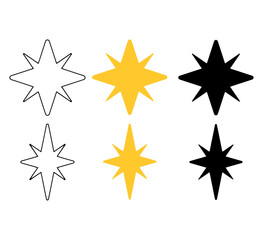 Obraz premium sparkle star and north star icons set flat vector magic design